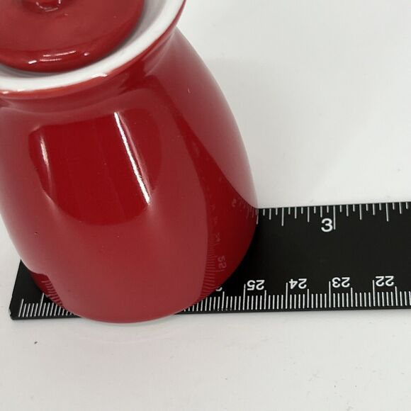 Crate & Barrel Porcelain Creamers (2) Red Holiday Christmas Hot Cocoa - Picture 6 of 6